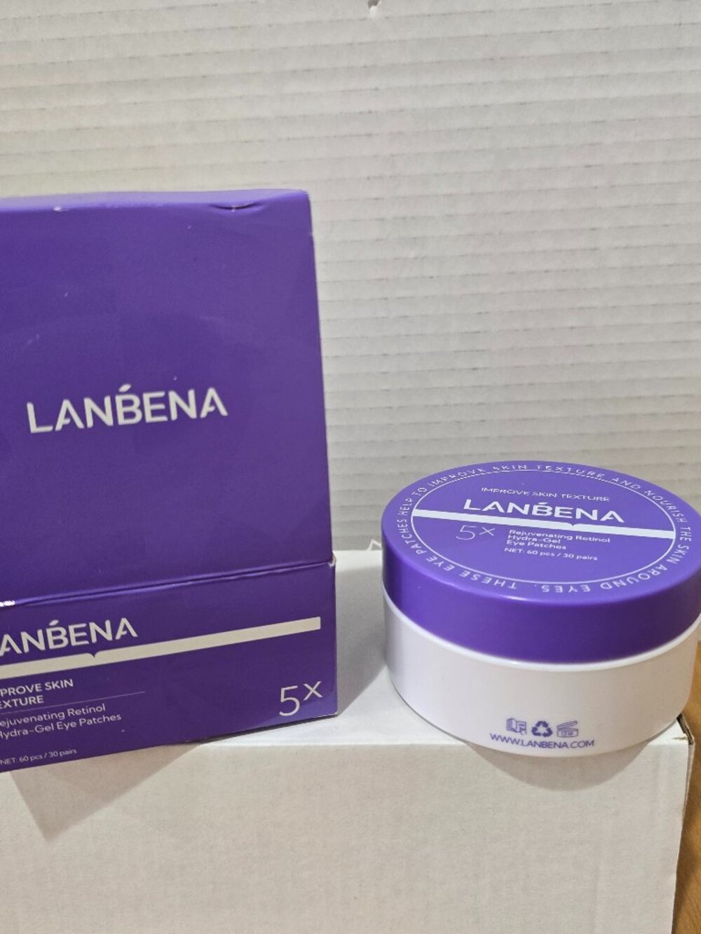 Lanbena Rejuvenating Retinol Hydra-Gel Eye Patches 30 pair New‎ in Box